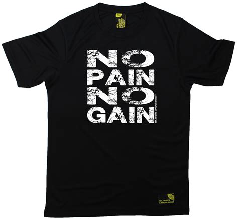 Men Sex Weights And Protein Shakes No Pain No Gain Dry Fit Sports T