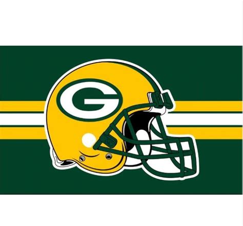 Green Bay Packers Helmet Bandera Con Lineas De 90x150 Cm Poliester