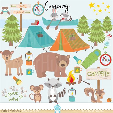 les garcons camping clipart boys camping clip art cute foret etsy