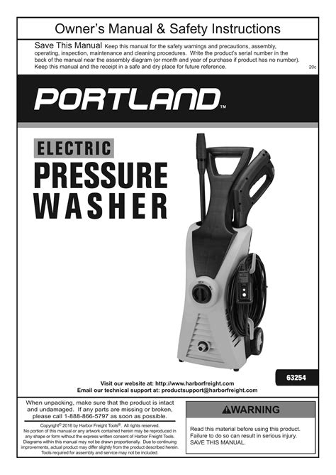 portland   psi  gpm corded electric pressure washer owners manual manualzz