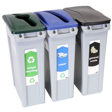 slim jim vented recycling bin starter packs  waste bins