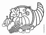Thanksgiving Coloring Pages Printable Kids Print Turkey Cornucopia November Preschool Drawing Pdf Happy Cute Book Color Adults Sheets Educational Food sketch template