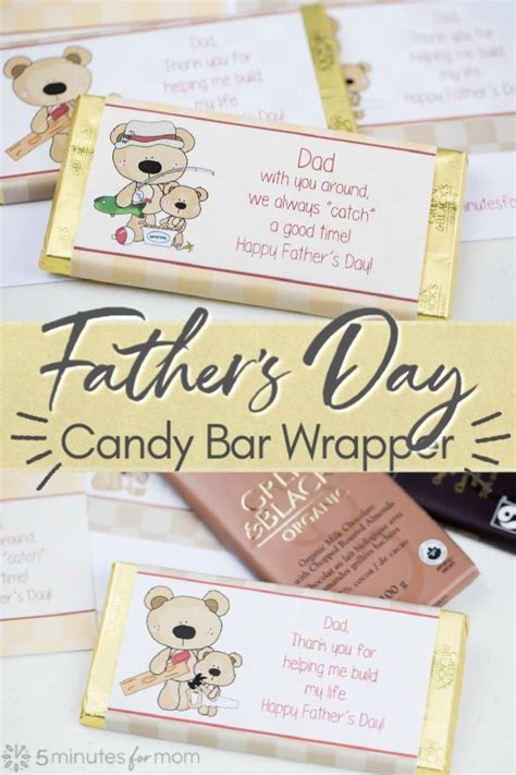 easy fathers day diy gift idea  printable candy bar wrapper
