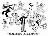 Lords Leaping Coloring sketch template