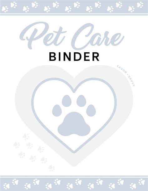 pet care binder    printable worksheets savor savvy