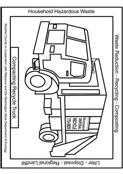 coloring page compacting recycle truck img  coloring pages