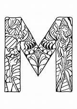 Letter Coloring Alphabet Zentangle Pages Kids Color Printable Print Detailed Supercoloring Coloriage Adult Adults Drawing Animals Worksheets Template Choose Board sketch template