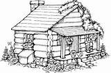 Cabin Printable Pyrography Stampin Stamps Colouring Hardwoods Ausmalbilder sketch template
