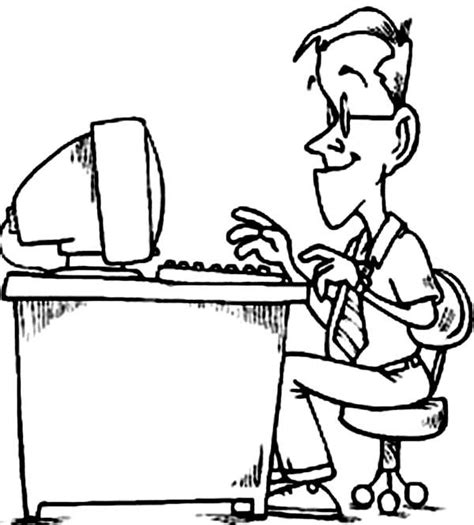 computer daddy working  computer coloring page android tab
