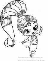 Shimmer Shine Coloring Pages Drawing Color Getdrawings Popular Getcolorings sketch template