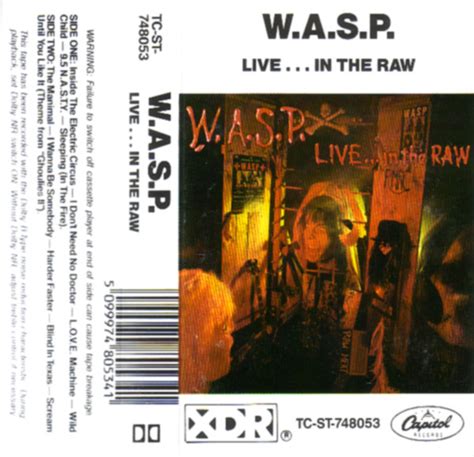 W A S P Live In The Raw 1987 Cassette Discogs