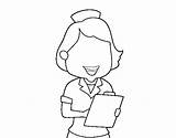 Nurse Coloring Smiling Coloringcrew sketch template