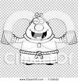 Beers Chubby Monk Outlined Coloring Clipart Vector Cartoon Thoman Cory sketch template
