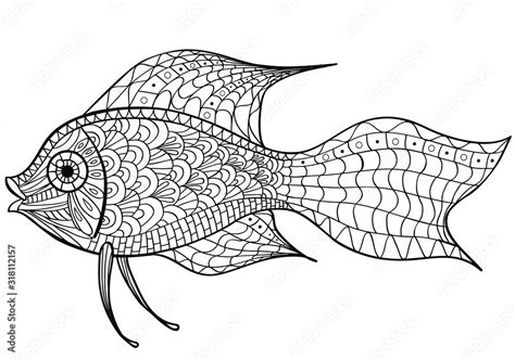 fish coloring page vector illustration anti stress coloring