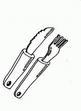 Knife Fork Spoon Cutlery Coloring Pages sketch template