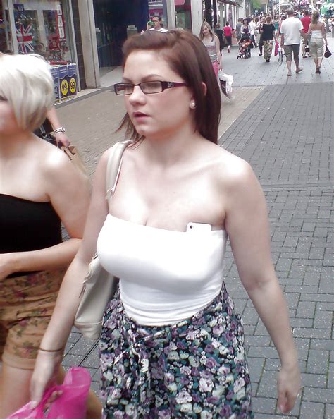 sexy cleavage on street busty girl candid mix 02 26 pics