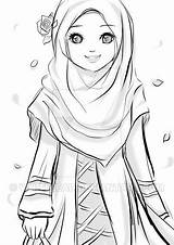 Muslimah Kartun Ruangtanya Hijab sketch template