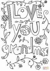 Grandma Coloring Pages Printable Doodle Mothers Happy Granny Sheets Sheet Adult Birthday Cards Kids Mother Printables Grandparents Print Grandparent Card sketch template
