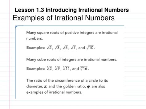lesson  introducing irrational numbers powerpoint  id