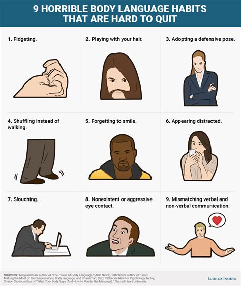 horrible body language habits   hard  quit business insider