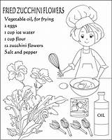 Coloring Pages Recipes Recipe Retete Colorat Flour Nicole Coloriage Zucchini Fried Flowers 2007 Getcolorings Getdrawings Color sketch template
