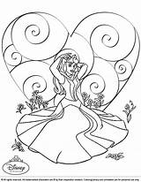 Princess Coloring Pages Disney Princesses Valentine Color Print Book Birthday Au Printable Aurora Sheets Activity Heart Prinses Happy Sleeping Beauty sketch template