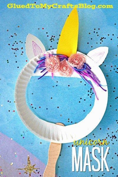 paper plate unicorn puppet mask unicorn crafts  kids easy crafts