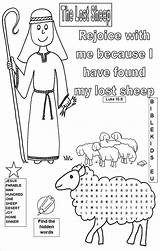 Bible Coloring Sheep Lost Printable Kids Word Search Activities Jesus School Sunday Lamb Shepherd Good Parable Activity Pages Puzzles Crafts sketch template