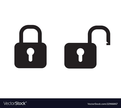 Black Padlock Locked And Unlocked Lock Web Icon Vector Image