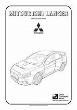 Coloring Mitsubishi Lancer Pages Cool Cars Print sketch template