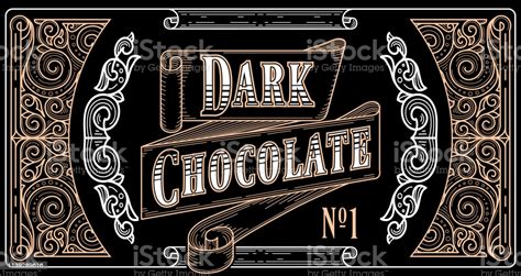 Dark Chocolate Vintage Decorative Ornate Label Design