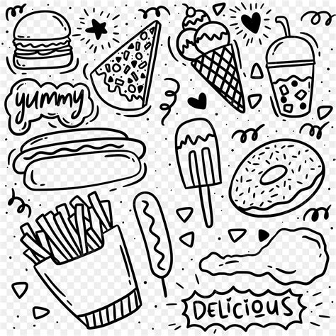 fast food doodle illustration pattern food drawing rat drawing fast