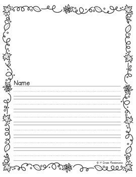 seasons  holidays writing paper lined  primary grades tpt