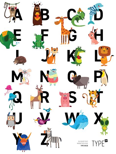 alphabet lernen kostenlose vorlage type