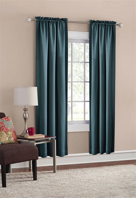 mainstays room darkening solid woven curtain panel pair walmartcom