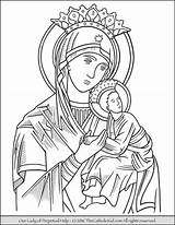 Coloring Lady Mary Perpetual Pages Catholic Help Virgin Guadalupe Color Drawing Kids Rosary Thecatholickid Drawings Fatima Adult Holy Jesus Christian sketch template