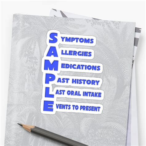 sample mnemonic acronym  medical assessment sticker