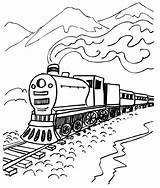 Train Coloring Pages Steam Engine Polar Express Drawing Locomotive Mountain Printable Kids Scenery Boys Track Colouring Color Sheets Line Mountains sketch template