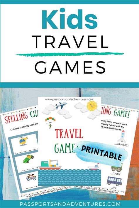 travel games  kids  printable   pages passports