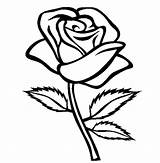 Rose Coloring Pages Printable Kids Roses Flower Cute sketch template