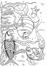Coloring Pages Adults Fish sketch template