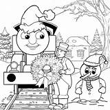 Thomas Coloring Pages Train Christmas Printable Color Sheets Friends Print Clipart Engine Cartoon Winter Tank Kids Drawing Easter Activities Book sketch template