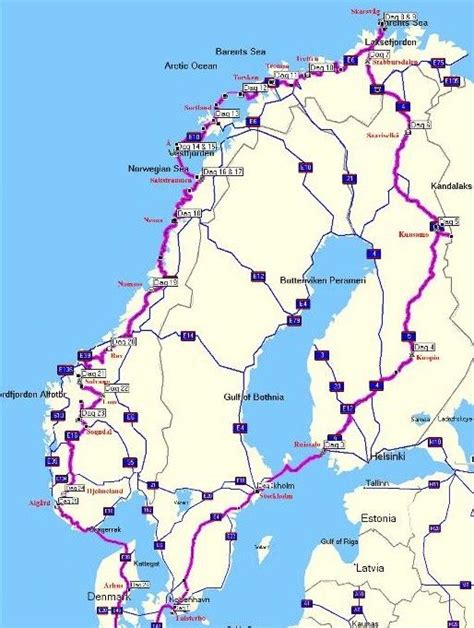 routekaart rondreis noorwegen noordkaap motor noorwegen reizen zweden reizen rondreis