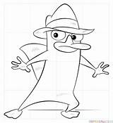 Perry Platypus Draw Agent Drawing Cartoon Characters Tutorials Step Coloring sketch template
