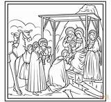 Giotto Magi Adoration Magos Reyes Adorazione Supercoloring Eucharistic Arcimboldo Kolorowanka sketch template