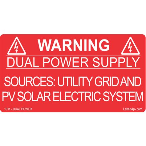 dual power supply labelspv