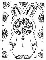 Coloring Pages Dia Los Peeps Muertos Color Wenchkin Dead Yuccaflatsnm Print Printable Bunny sketch template
