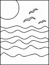 Coloring Pages Sea Wave Waves Ocean Beach Colouring Kids Turtle Printable Choose Board Wecoloringpage sketch template