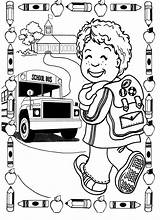 Coloring Kindergarten School Pages First Library Clipart sketch template