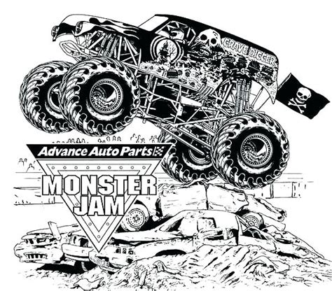 monster truck coloring pages grave digger